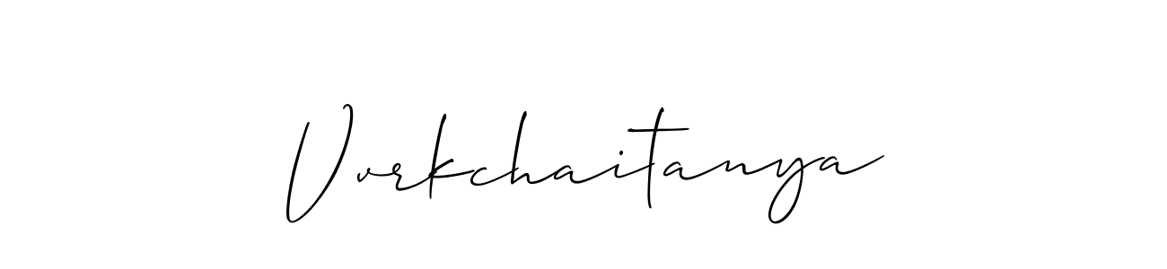 Also You can easily find your signature by using the search form. We will create Vvrkchaitanya name handwritten signature images for you free of cost using Allison_Script sign style. Vvrkchaitanya signature style 2 images and pictures png