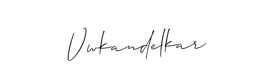 Design your own signature with our free online signature maker. With this signature software, you can create a handwritten (Allison_Script) signature for name Vwkandelkar. Vwkandelkar signature style 2 images and pictures png