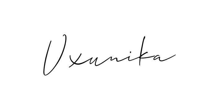 Once you've used our free online signature maker to create your best signature Allison_Script style, it's time to enjoy all of the benefits that Vxunika name signing documents. Vxunika signature style 2 images and pictures png
