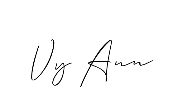 The best way (Allison_Script) to make a short signature is to pick only two or three words in your name. The name Vy Ann include a total of six letters. For converting this name. Vy Ann signature style 2 images and pictures png