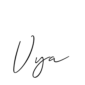 Make a beautiful signature design for name Vya. With this signature (Allison_Script) style, you can create a handwritten signature for free. Vya signature style 2 images and pictures png