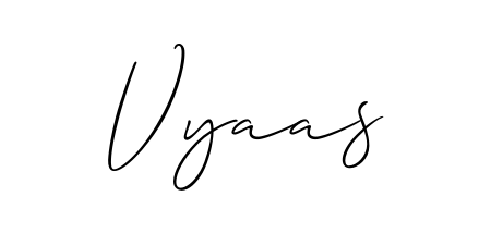 Use a signature maker to create a handwritten signature online. With this signature software, you can design (Allison_Script) your own signature for name Vyaas. Vyaas signature style 2 images and pictures png