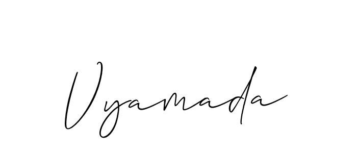 Create a beautiful signature design for name Vyamada. With this signature (Allison_Script) fonts, you can make a handwritten signature for free. Vyamada signature style 2 images and pictures png