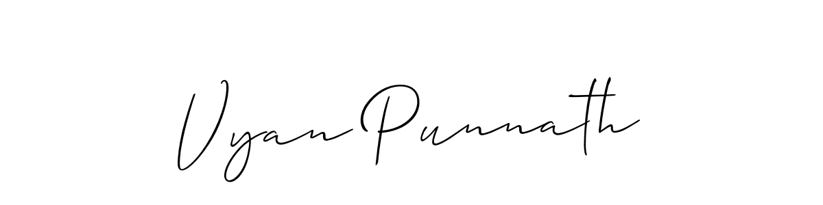Design your own signature with our free online signature maker. With this signature software, you can create a handwritten (Allison_Script) signature for name Vyan Punnath. Vyan Punnath signature style 2 images and pictures png
