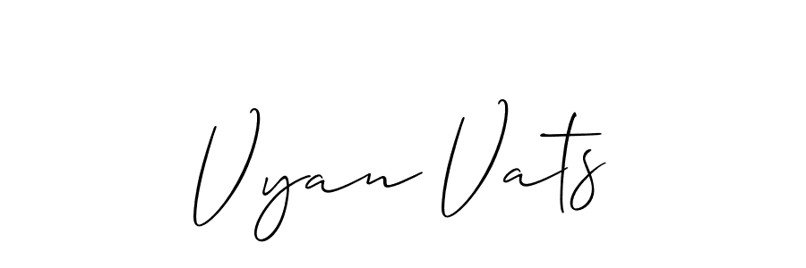 How to make Vyan Vats signature? Allison_Script is a professional autograph style. Create handwritten signature for Vyan Vats name. Vyan Vats signature style 2 images and pictures png