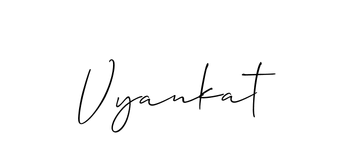 Allison_Script is a professional signature style that is perfect for those who want to add a touch of class to their signature. It is also a great choice for those who want to make their signature more unique. Get Vyankat name to fancy signature for free. Vyankat signature style 2 images and pictures png