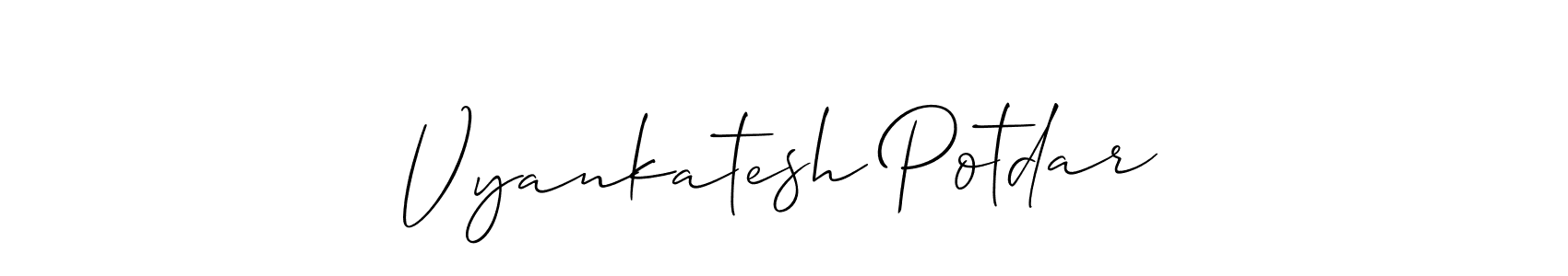 Design your own signature with our free online signature maker. With this signature software, you can create a handwritten (Allison_Script) signature for name Vyankatesh Potdar. Vyankatesh Potdar signature style 2 images and pictures png