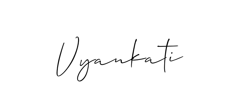 Use a signature maker to create a handwritten signature online. With this signature software, you can design (Allison_Script) your own signature for name Vyankati. Vyankati signature style 2 images and pictures png