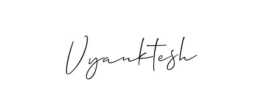 Use a signature maker to create a handwritten signature online. With this signature software, you can design (Allison_Script) your own signature for name Vyanktesh. Vyanktesh signature style 2 images and pictures png