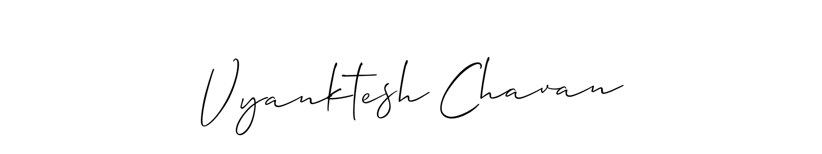 Allison_Script is a professional signature style that is perfect for those who want to add a touch of class to their signature. It is also a great choice for those who want to make their signature more unique. Get Vyanktesh Chavan name to fancy signature for free. Vyanktesh Chavan signature style 2 images and pictures png