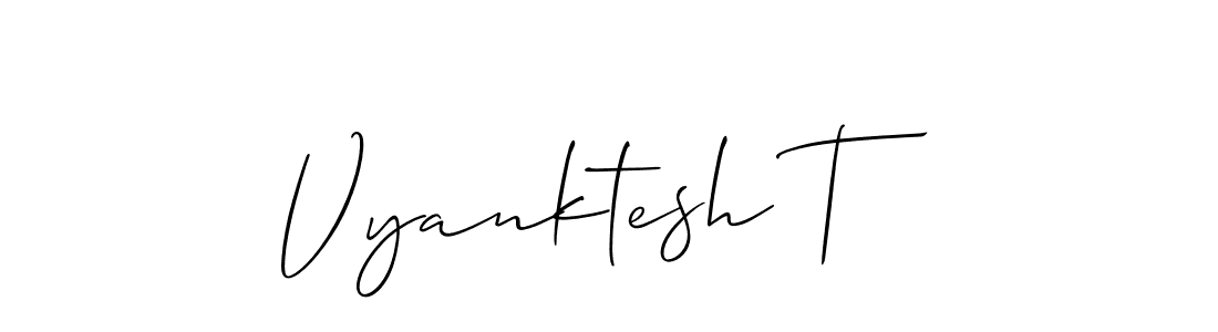 It looks lik you need a new signature style for name Vyanktesh T. Design unique handwritten (Allison_Script) signature with our free signature maker in just a few clicks. Vyanktesh T signature style 2 images and pictures png