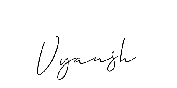 It looks lik you need a new signature style for name Vyansh. Design unique handwritten (Allison_Script) signature with our free signature maker in just a few clicks. Vyansh signature style 2 images and pictures png