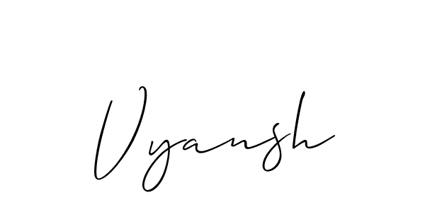 It looks lik you need a new signature style for name Vyansh. Design unique handwritten (Allison_Script) signature with our free signature maker in just a few clicks. Vyansh signature style 2 images and pictures png