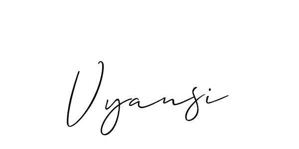 Vyansi stylish signature style. Best Handwritten Sign (Allison_Script) for my name. Handwritten Signature Collection Ideas for my name Vyansi. Vyansi signature style 2 images and pictures png