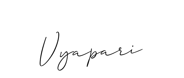 The best way (Allison_Script) to make a short signature is to pick only two or three words in your name. The name Vyapari include a total of six letters. For converting this name. Vyapari signature style 2 images and pictures png