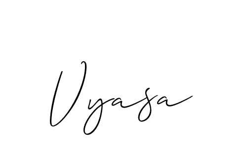 Create a beautiful signature design for name Vyasa. With this signature (Allison_Script) fonts, you can make a handwritten signature for free. Vyasa signature style 2 images and pictures png