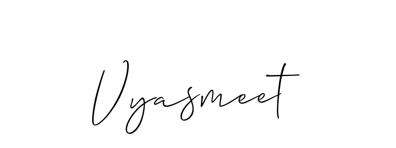 How to make Vyasmeet signature? Allison_Script is a professional autograph style. Create handwritten signature for Vyasmeet name. Vyasmeet signature style 2 images and pictures png