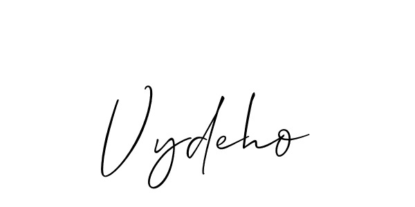 The best way (Allison_Script) to make a short signature is to pick only two or three words in your name. The name Vydeho include a total of six letters. For converting this name. Vydeho signature style 2 images and pictures png