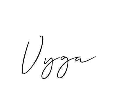 Make a short Vyga signature style. Manage your documents anywhere anytime using Allison_Script. Create and add eSignatures, submit forms, share and send files easily. Vyga signature style 2 images and pictures png