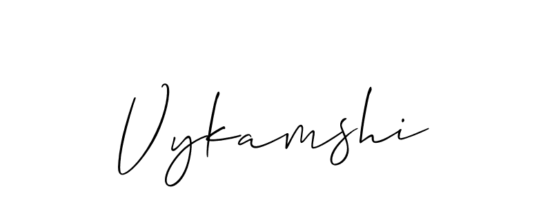 How to make Vykamshi signature? Allison_Script is a professional autograph style. Create handwritten signature for Vykamshi name. Vykamshi signature style 2 images and pictures png