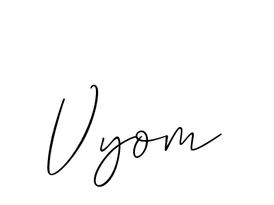 How to make Vyom name signature. Use Allison_Script style for creating short signs online. This is the latest handwritten sign. Vyom signature style 2 images and pictures png