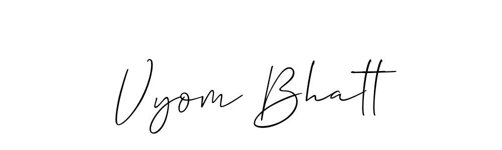 Here are the top 10 professional signature styles for the name Vyom Bhatt. These are the best autograph styles you can use for your name. Vyom Bhatt signature style 2 images and pictures png