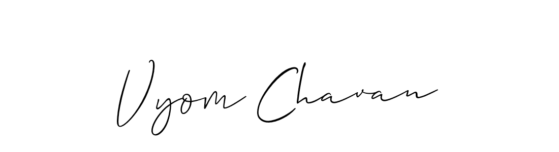 Vyom Chavan stylish signature style. Best Handwritten Sign (Allison_Script) for my name. Handwritten Signature Collection Ideas for my name Vyom Chavan. Vyom Chavan signature style 2 images and pictures png