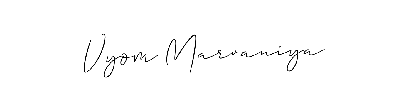 You should practise on your own different ways (Allison_Script) to write your name (Vyom Marvaniya) in signature. don't let someone else do it for you. Vyom Marvaniya signature style 2 images and pictures png