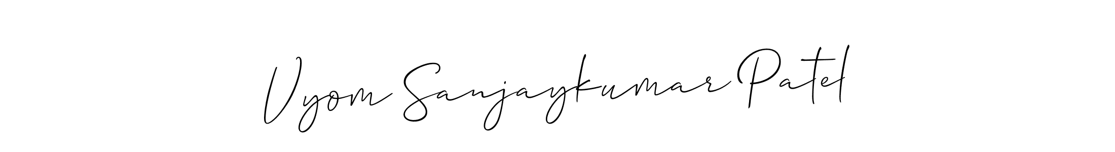 Check out images of Autograph of Vyom Sanjaykumar Patel name. Actor Vyom Sanjaykumar Patel Signature Style. Allison_Script is a professional sign style online. Vyom Sanjaykumar Patel signature style 2 images and pictures png