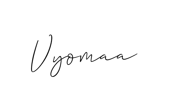 How to make Vyomaa signature? Allison_Script is a professional autograph style. Create handwritten signature for Vyomaa name. Vyomaa signature style 2 images and pictures png