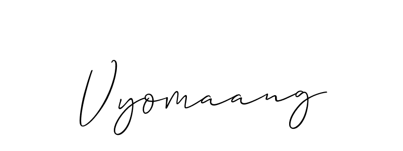 How to make Vyomaang signature? Allison_Script is a professional autograph style. Create handwritten signature for Vyomaang name. Vyomaang signature style 2 images and pictures png