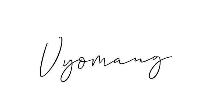 How to make Vyomang name signature. Use Allison_Script style for creating short signs online. This is the latest handwritten sign. Vyomang signature style 2 images and pictures png