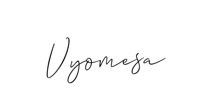 How to make Vyomesa signature? Allison_Script is a professional autograph style. Create handwritten signature for Vyomesa name. Vyomesa signature style 2 images and pictures png