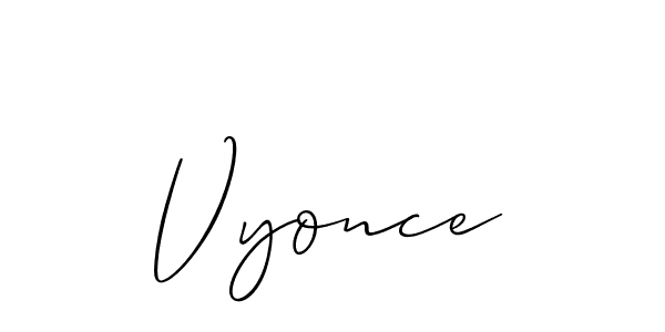 Make a beautiful signature design for name Vyonce. With this signature (Allison_Script) style, you can create a handwritten signature for free. Vyonce signature style 2 images and pictures png