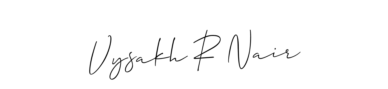 How to make Vysakh R Nair signature? Allison_Script is a professional autograph style. Create handwritten signature for Vysakh R Nair name. Vysakh R Nair signature style 2 images and pictures png
