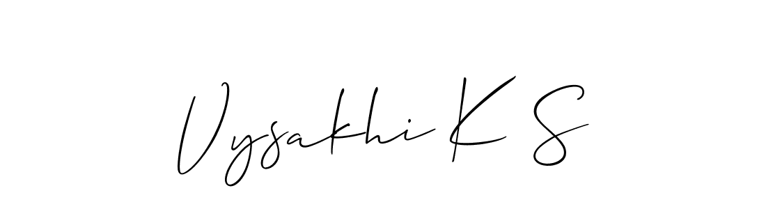 if you are searching for the best signature style for your name Vysakhi K S. so please give up your signature search. here we have designed multiple signature styles  using Allison_Script. Vysakhi K S signature style 2 images and pictures png