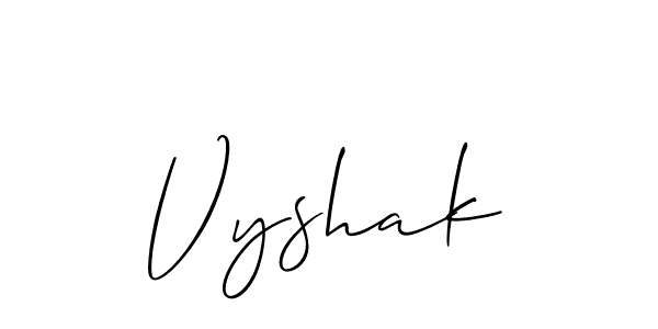 Use a signature maker to create a handwritten signature online. With this signature software, you can design (Allison_Script) your own signature for name Vyshak. Vyshak signature style 2 images and pictures png