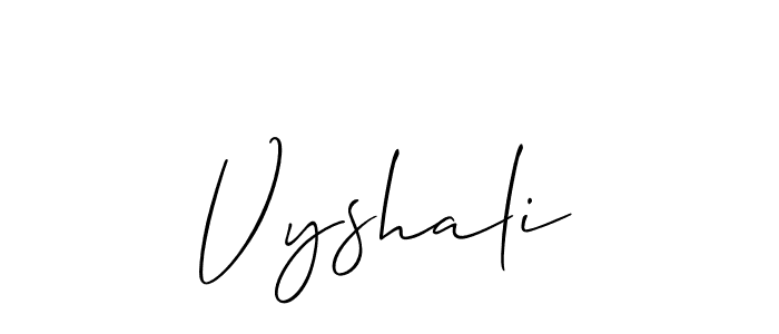 Create a beautiful signature design for name Vyshali. With this signature (Allison_Script) fonts, you can make a handwritten signature for free. Vyshali signature style 2 images and pictures png