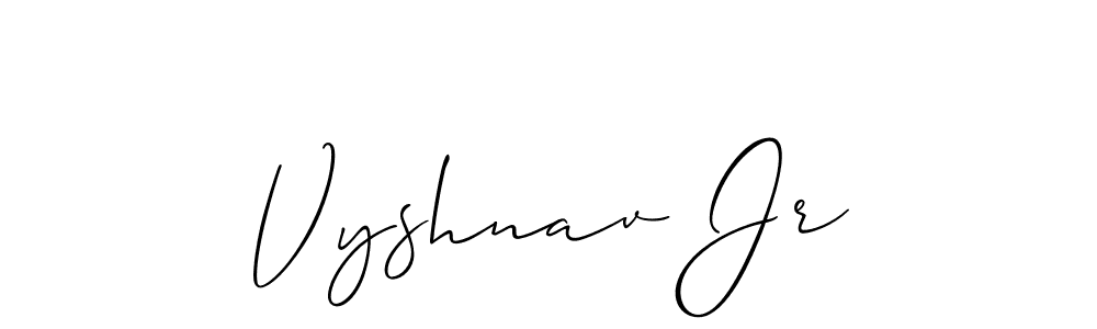 Also we have Vyshnav Jr name is the best signature style. Create professional handwritten signature collection using Allison_Script autograph style. Vyshnav Jr signature style 2 images and pictures png