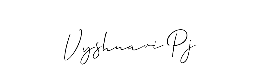 How to make Vyshnavi Pj signature? Allison_Script is a professional autograph style. Create handwritten signature for Vyshnavi Pj name. Vyshnavi Pj signature style 2 images and pictures png