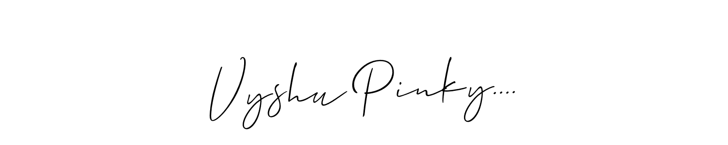 Also You can easily find your signature by using the search form. We will create Vyshu Pinky.... name handwritten signature images for you free of cost using Allison_Script sign style. Vyshu Pinky.... signature style 2 images and pictures png