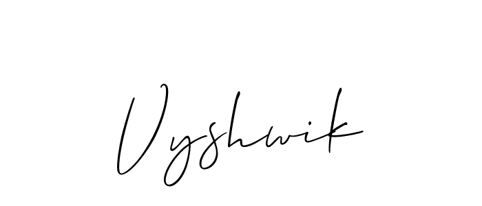 Make a beautiful signature design for name Vyshwik. With this signature (Allison_Script) style, you can create a handwritten signature for free. Vyshwik signature style 2 images and pictures png