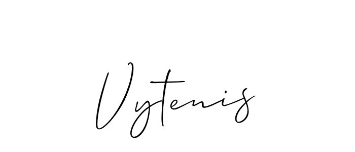 Make a beautiful signature design for name Vytenis. With this signature (Allison_Script) style, you can create a handwritten signature for free. Vytenis signature style 2 images and pictures png
