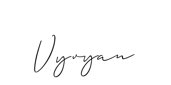 Create a beautiful signature design for name Vyvyan. With this signature (Allison_Script) fonts, you can make a handwritten signature for free. Vyvyan signature style 2 images and pictures png
