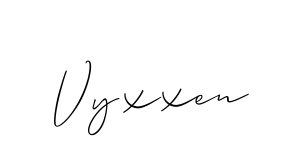 Best and Professional Signature Style for Vyxxen. Allison_Script Best Signature Style Collection. Vyxxen signature style 2 images and pictures png