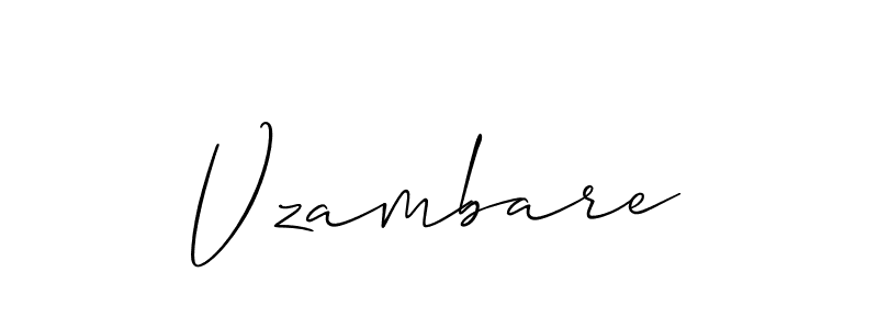 Use a signature maker to create a handwritten signature online. With this signature software, you can design (Allison_Script) your own signature for name Vzambare. Vzambare signature style 2 images and pictures png