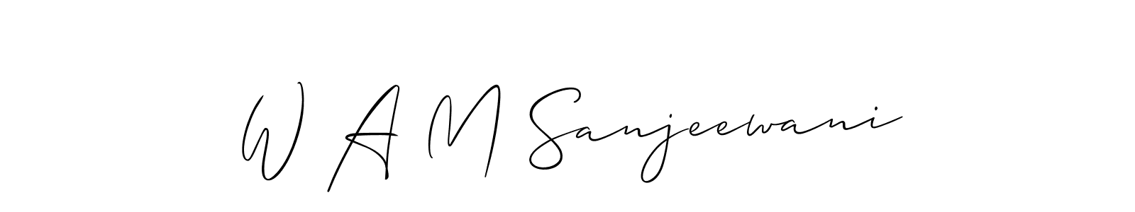 How to make W A M Sanjeewani name signature. Use Allison_Script style for creating short signs online. This is the latest handwritten sign. W A M Sanjeewani signature style 2 images and pictures png