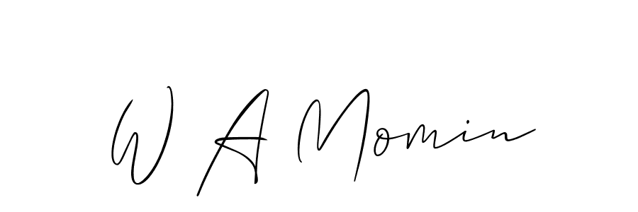 Also we have W A Momin name is the best signature style. Create professional handwritten signature collection using Allison_Script autograph style. W A Momin signature style 2 images and pictures png