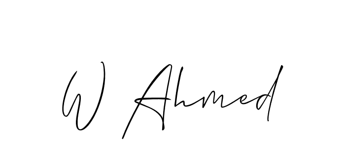 The best way (Allison_Script) to make a short signature is to pick only two or three words in your name. The name W Ahmed include a total of six letters. For converting this name. W Ahmed signature style 2 images and pictures png