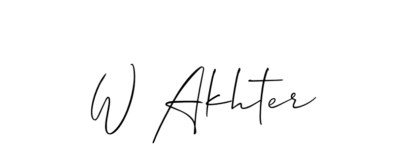 You should practise on your own different ways (Allison_Script) to write your name (W Akhter) in signature. don't let someone else do it for you. W Akhter signature style 2 images and pictures png